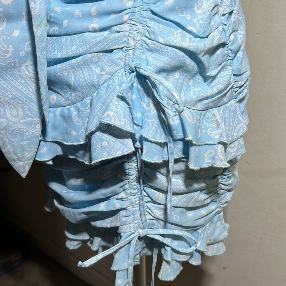Tiger Mist Blue Paisley Mini Dress Size Small NWOT - Picture 4 of 8
